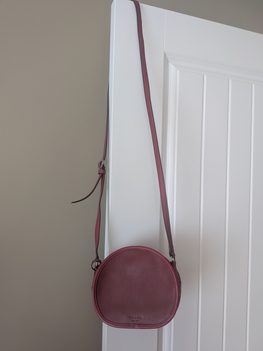 Coach Maroon Round Crossbody Bag